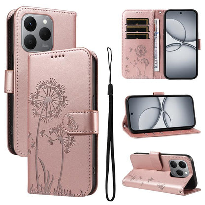 Dandelion Embossed Pattern Flip Leather Phone Case, For Realme 16 Pro+ 5G Global, For Realme 16 Pro 5G Global, For Realme C85 5G / 15X 5G India, For Realme C85 Pro 4G, For Realme 15T 5G, For Realme C71 4G India, For Realme 15 5G, For Realme 14x 5G Global