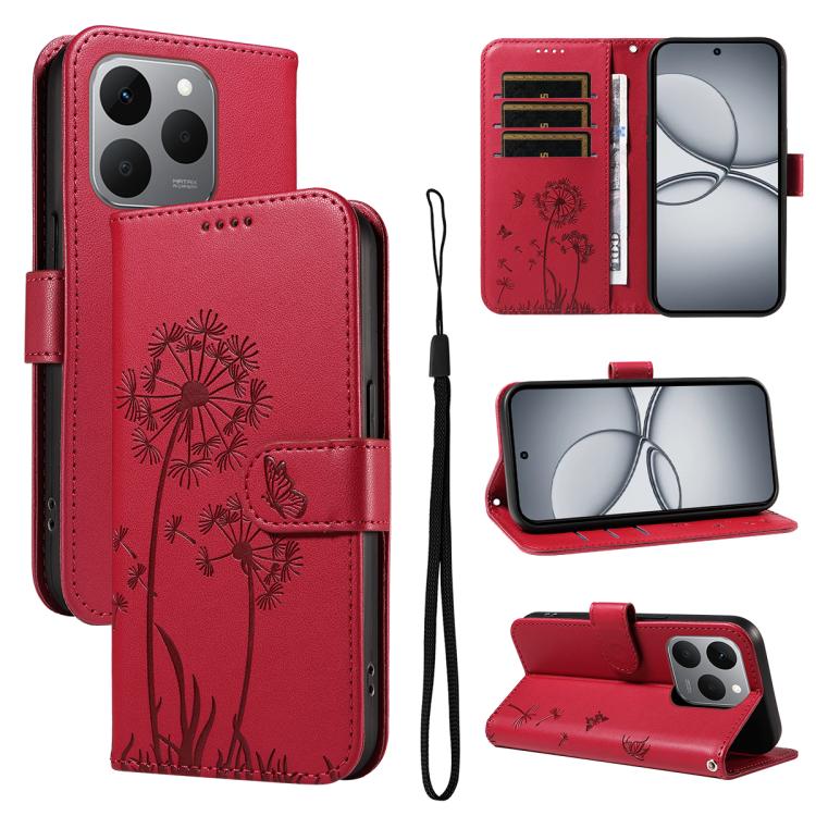 Dandelion Embossed Pattern Flip Leather Phone Case, For Realme 16 Pro+ 5G Global, For Realme 16 Pro 5G Global, For Realme C85 5G / 15X 5G India, For Realme C85 Pro 4G, For Realme 15T 5G, For Realme C71 4G India, For Realme 15 5G, For Realme 14x 5G Global
