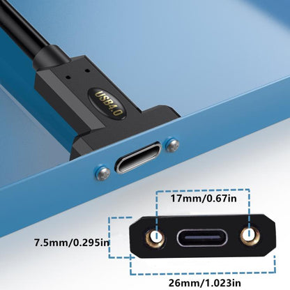 USB4 Type-C Female to Type-C Female Ear Screw Fixed Panel Extension Cable, 0.3m, 0.6m, 1m, 1.8m