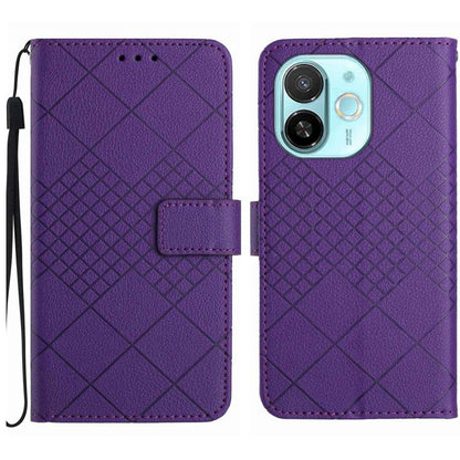 Rhombic Grid Texture Leather Phone Case, For Tecno Spark 40C, For Tecno Pova 7 5G, For Tecno Spark 40 Pro+ 4G, For Tecno Spark 40 Pro 4G, For Tecno Spark 40 4G, For Tecno Pova 7 Ultra 5G, For Tecno Pova 7 4G, For Tecno Pova Curve 5G                    ...