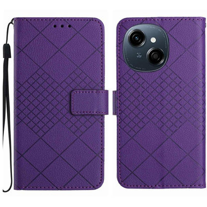 Rhombic Grid Texture Leather Phone Case, For Tecno Spark 40C, For Tecno Pova 7 5G, For Tecno Spark 40 Pro+ 4G, For Tecno Spark 40 Pro 4G, For Tecno Spark 40 4G, For Tecno Pova 7 Ultra 5G, For Tecno Pova 7 4G, For Tecno Pova Curve 5G                    ...