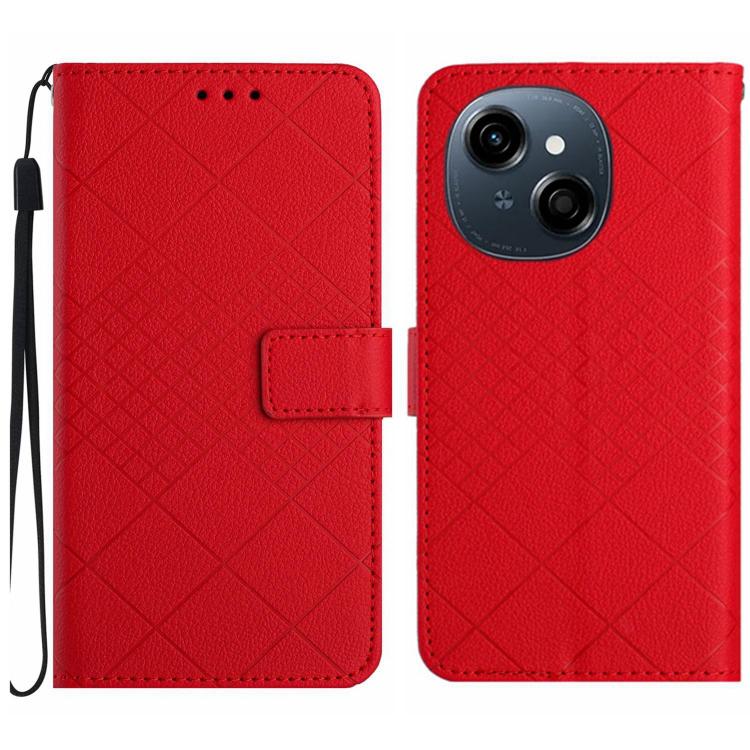 Rhombic Grid Texture Leather Phone Case, For Tecno Spark 40C, For Tecno Pova 7 5G, For Tecno Spark 40 Pro+ 4G, For Tecno Spark 40 Pro 4G, For Tecno Spark 40 4G, For Tecno Pova 7 Ultra 5G, For Tecno Pova 7 4G, For Tecno Pova Curve 5G                    ...