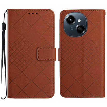 Rhombic Grid Texture Leather Phone Case, For Tecno Spark 40C, For Tecno Pova 7 5G, For Tecno Spark 40 Pro+ 4G, For Tecno Spark 40 Pro 4G, For Tecno Spark 40 4G, For Tecno Pova 7 Ultra 5G, For Tecno Pova 7 4G, For Tecno Pova Curve 5G                    ...