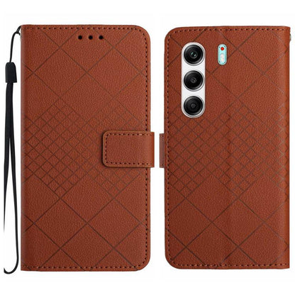 Rhombic Grid Texture Leather Phone Case, For Tecno Spark 40C, For Tecno Pova 7 5G, For Tecno Spark 40 Pro+ 4G, For Tecno Spark 40 Pro 4G, For Tecno Spark 40 4G, For Tecno Pova 7 Ultra 5G, For Tecno Pova 7 4G, For Tecno Pova Curve 5G                    ...