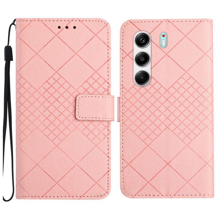 Rhombic Grid Texture Leather Phone Case, For Tecno Spark 40C, For Tecno Pova 7 5G, For Tecno Spark 40 Pro+ 4G, For Tecno Spark 40 Pro 4G, For Tecno Spark 40 4G, For Tecno Pova 7 Ultra 5G, For Tecno Pova 7 4G, For Tecno Pova Curve 5G                    ...