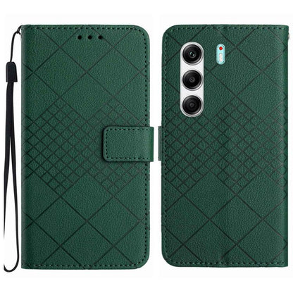 Rhombic Grid Texture Leather Phone Case, For Tecno Spark 40C, For Tecno Pova 7 5G, For Tecno Spark 40 Pro+ 4G, For Tecno Spark 40 Pro 4G, For Tecno Spark 40 4G, For Tecno Pova 7 Ultra 5G, For Tecno Pova 7 4G, For Tecno Pova Curve 5G                    ...
