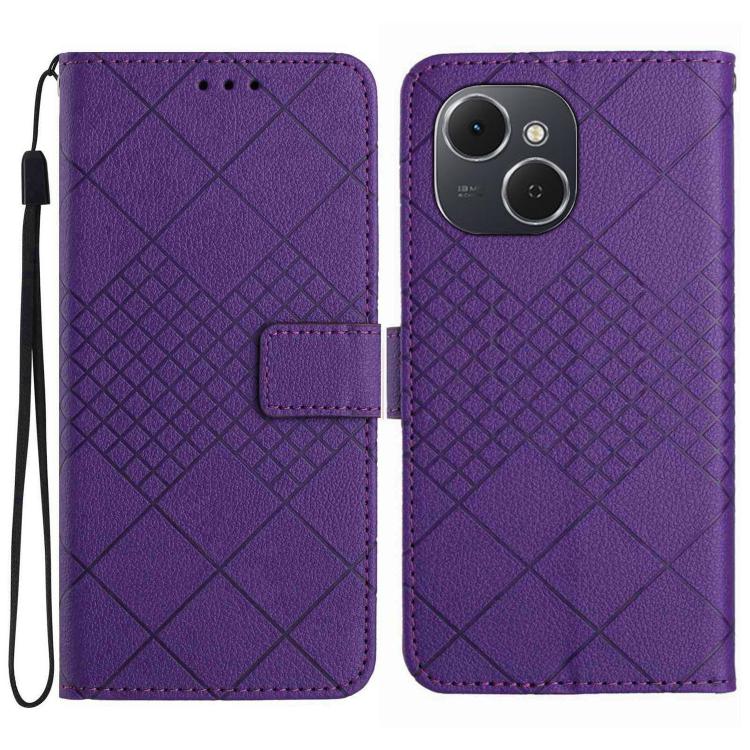 Rhombic Grid Texture Leather Phone Case, For Tecno Spark 40C, For Tecno Pova 7 5G, For Tecno Spark 40 Pro+ 4G, For Tecno Spark 40 Pro 4G, For Tecno Spark 40 4G, For Tecno Pova 7 Ultra 5G, For Tecno Pova 7 4G, For Tecno Pova Curve 5G                    ...