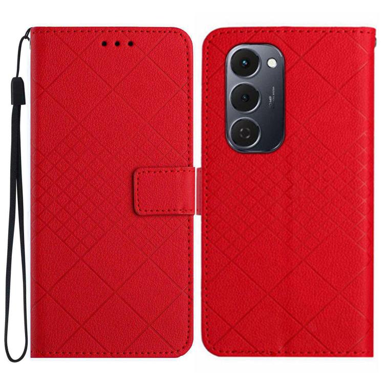 Rhombic Grid Texture Leather Phone Case, For Tecno Spark 40C, For Tecno Pova 7 5G, For Tecno Spark 40 Pro+ 4G, For Tecno Spark 40 Pro 4G, For Tecno Spark 40 4G, For Tecno Pova 7 Ultra 5G, For Tecno Pova 7 4G, For Tecno Pova Curve 5G                    ...