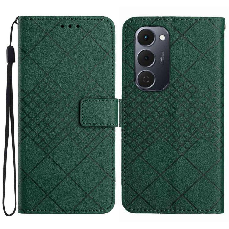 Rhombic Grid Texture Leather Phone Case, For Tecno Spark 40C, For Tecno Pova 7 5G, For Tecno Spark 40 Pro+ 4G, For Tecno Spark 40 Pro 4G, For Tecno Spark 40 4G, For Tecno Pova 7 Ultra 5G, For Tecno Pova 7 4G, For Tecno Pova Curve 5G                    ...