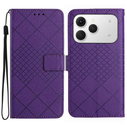 Rhombic Grid Texture Leather Phone Case, For Tecno Spark 40C, For Tecno Pova 7 5G, For Tecno Spark 40 Pro+ 4G, For Tecno Spark 40 Pro 4G, For Tecno Spark 40 4G, For Tecno Pova 7 Ultra 5G, For Tecno Pova 7 4G, For Tecno Pova Curve 5G                    ...
