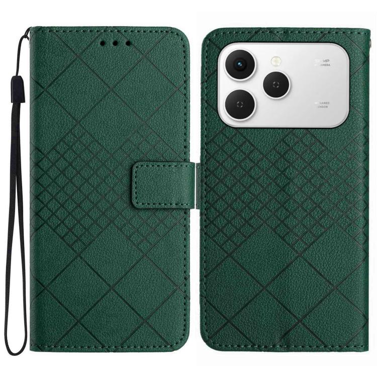 Rhombic Grid Texture Leather Phone Case, For Tecno Spark 40C, For Tecno Pova 7 5G, For Tecno Spark 40 Pro+ 4G, For Tecno Spark 40 Pro 4G, For Tecno Spark 40 4G, For Tecno Pova 7 Ultra 5G, For Tecno Pova 7 4G, For Tecno Pova Curve 5G                    ...
