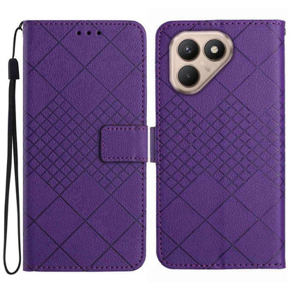 Rhombic Grid Texture Leather Phone Case, For Tecno Spark 40C, For Tecno Pova 7 5G, For Tecno Spark 40 Pro+ 4G, For Tecno Spark 40 Pro 4G, For Tecno Spark 40 4G, For Tecno Pova 7 Ultra 5G, For Tecno Pova 7 4G, For Tecno Pova Curve 5G                    ...