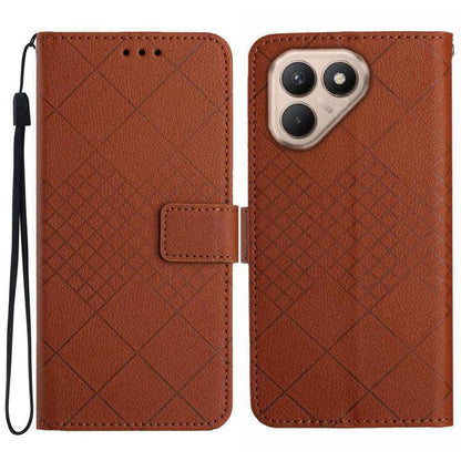 Rhombic Grid Texture Leather Phone Case, For Tecno Spark 40C, For Tecno Pova 7 5G, For Tecno Spark 40 Pro+ 4G, For Tecno Spark 40 Pro 4G, For Tecno Spark 40 4G, For Tecno Pova 7 Ultra 5G, For Tecno Pova 7 4G, For Tecno Pova Curve 5G                    ...