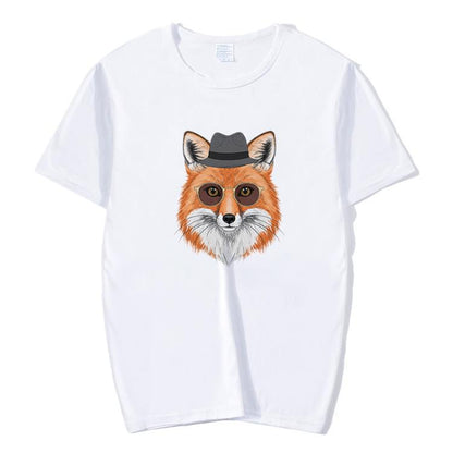 Gentleman Fox Printed Round Neck Modal Short Sleeve T-shirt Print On Your Demand, S, M, L, XL, XXL, XXXL, XXXXL, XXXXXL