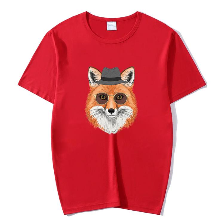 Gentleman Fox Printed Round Neck Modal Short Sleeve T-shirt Print On Your Demand, S, M, L, XL, XXL, XXXL, XXXXL, XXXXXL