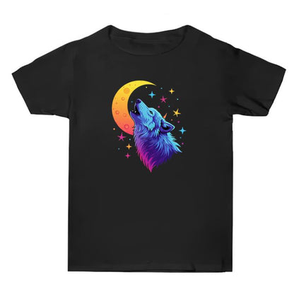 Moon Wolf Printed Summer Baggy Cotton Short Sleeve T-shirt Print On Your Demand, S, M, L, XL, XXL, XXXL