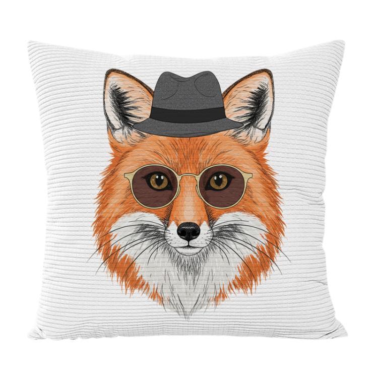 Taie d'oreiller de canapé imprimée Gentleman Fox, sans rembourrage, impression sur demande, 35x35cm, 40x40cm, 45x45cm, 50x50cm, 60x60cm
