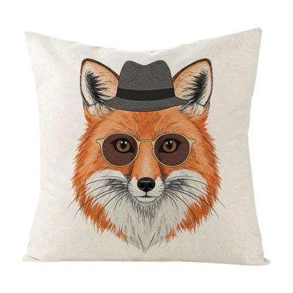 Taie d'oreiller de canapé imprimée Gentleman Fox, sans rembourrage, impression sur demande, 35x35cm, 40x40cm, 45x45cm, 50x50cm, 60x60cm