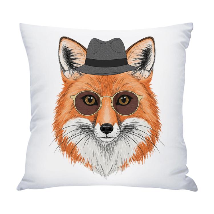 Taie d'oreiller de canapé imprimée Gentleman Fox, sans rembourrage, impression sur demande, 35x35cm, 40x40cm, 45x45cm, 50x50cm, 60x60cm
