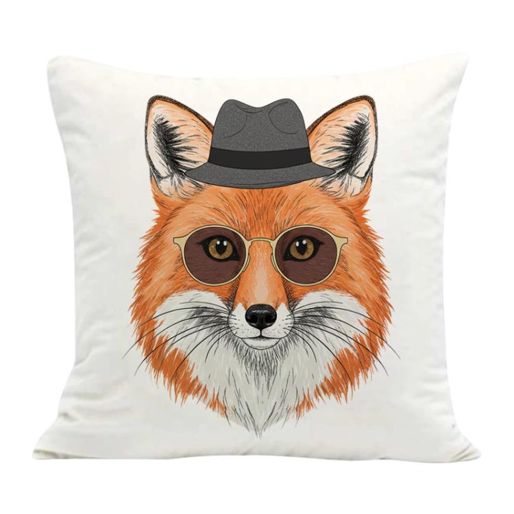 Taie d'oreiller de canapé imprimée Gentleman Fox, sans rembourrage, impression sur demande, 35x35cm, 40x40cm, 45x45cm, 50x50cm, 60x60cm