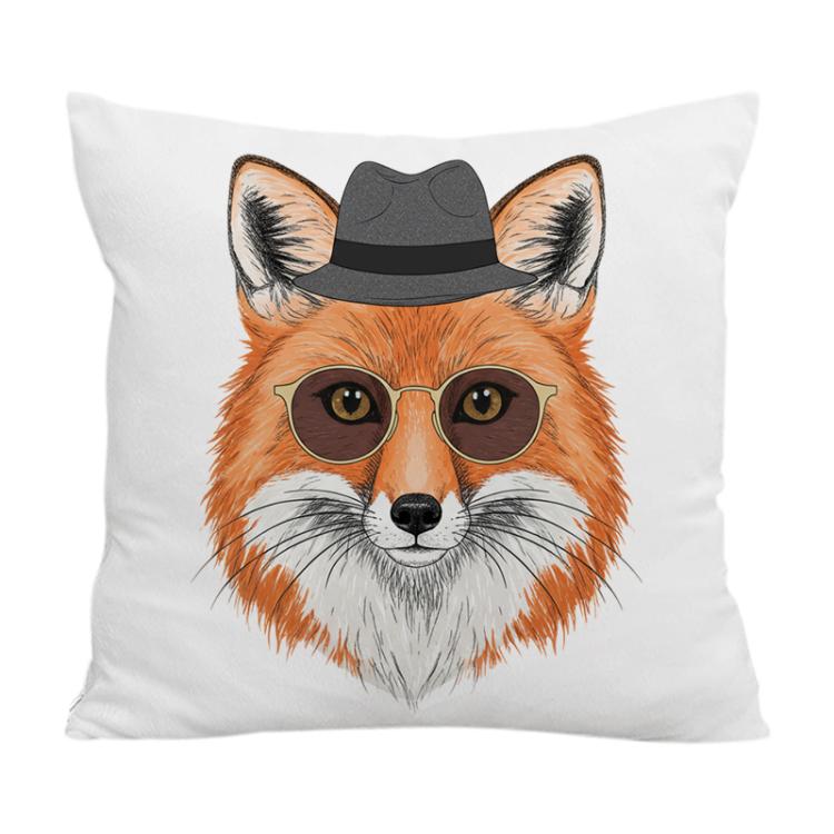 Taie d'oreiller de canapé imprimée Gentleman Fox, sans rembourrage, impression sur demande, 35x35cm, 40x40cm, 45x45cm, 50x50cm, 60x60cm
