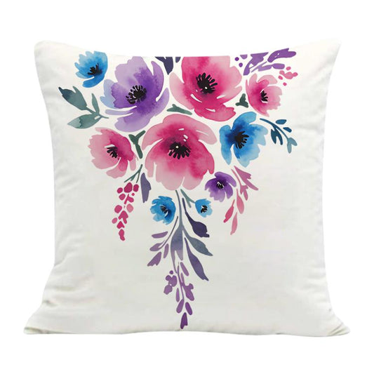 غطاء وسادة أريكة مطبوع عليه زهور مائية، بدون قلب، طباعة حسب الطلب، متوفر بأحجام: 35×35 سم، 40×40 سم، 45×45 سم، 50×50 سم، 60×60 سم