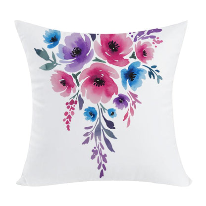 Watercolor Flowers Printed Sofa Pillow Case No Core Print On Your Demand, 35x35cm, 40x40cm, 45x45cm, 50x50cm, 60x60cm