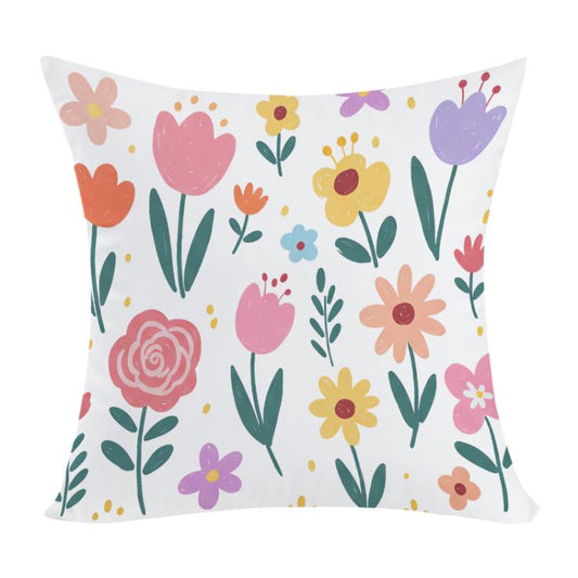 وسادة أريكة مطبوعة برسومات حديقة ملونة، مع إمكانية طباعة التصميم حسب الطلب، متوفرة بأحجام 35×35 سم، 40×40 سم، 45×45 سم، 50×50 سم، 60×60 سم