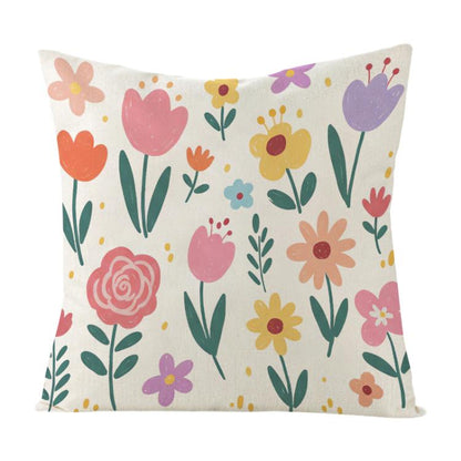 Colorful Garden Printed Sofa Pillow With Core Print On Your Demand, 35x35cm, 40x40cm, 45x45cm, 50x50cm, 60x60cm