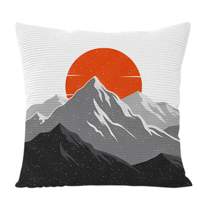 Sunrise Mountain Printed Sofa Pillow With Core Print On Your Demand, 35x35cm, 40x40cm, 45x45cm, 50x50cm, 60x60cm