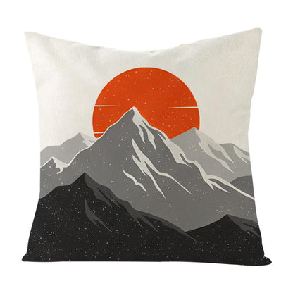 Sunrise Mountain Printed Sofa Pillow With Core Print On Your Demand, 35x35cm, 40x40cm, 45x45cm, 50x50cm, 60x60cm