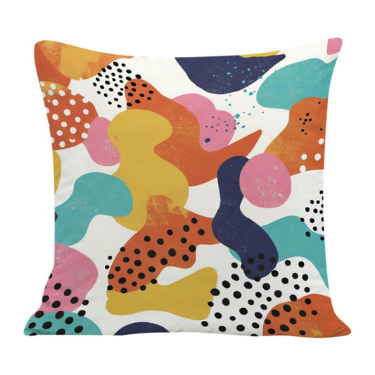 وسادة أريكة مطبوعة بتصميم "جنة الألوان" مع طباعة مركزية حسب الطلب، متوفرة بأحجام 35×35 سم، 40×40 سم، 45×45 سم، 50×50 سم، 60×60 سم