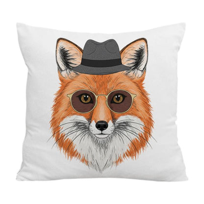 Gentleman Fox Printed Sofa Pillow With Core Print On Your Demand, 35x35cm, 40x40cm, 45x45cm, 50x50cm, 60x60cm