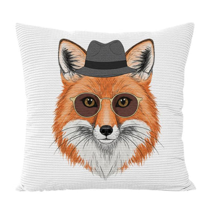Gentleman Fox Printed Sofa Pillow With Core Print On Your Demand, 35x35cm, 40x40cm, 45x45cm, 50x50cm, 60x60cm