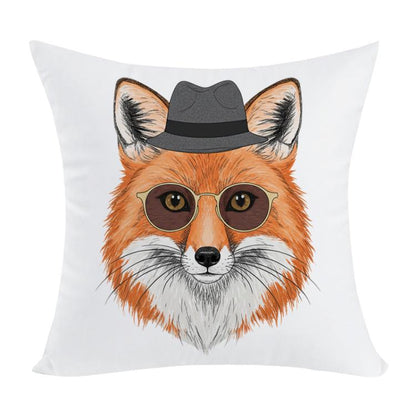 Gentleman Fox Printed Sofa Pillow With Core Print On Your Demand, 35x35cm, 40x40cm, 45x45cm, 50x50cm, 60x60cm