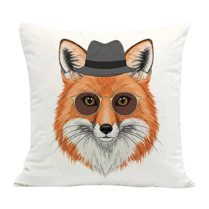 Gentleman Fox Printed Sofa Pillow With Core Print On Your Demand, 35x35cm, 40x40cm, 45x45cm, 50x50cm, 60x60cm