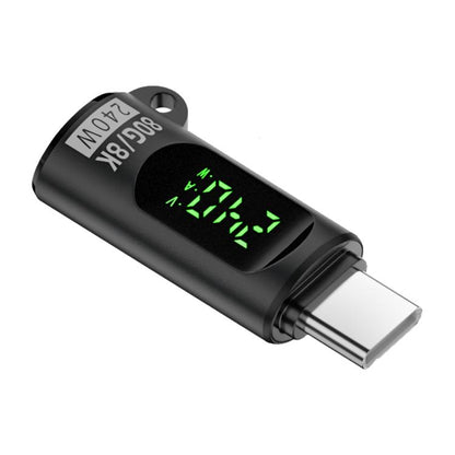Type-C Male to Type-C Female 240W 80Gbps Adapter with Digital Display