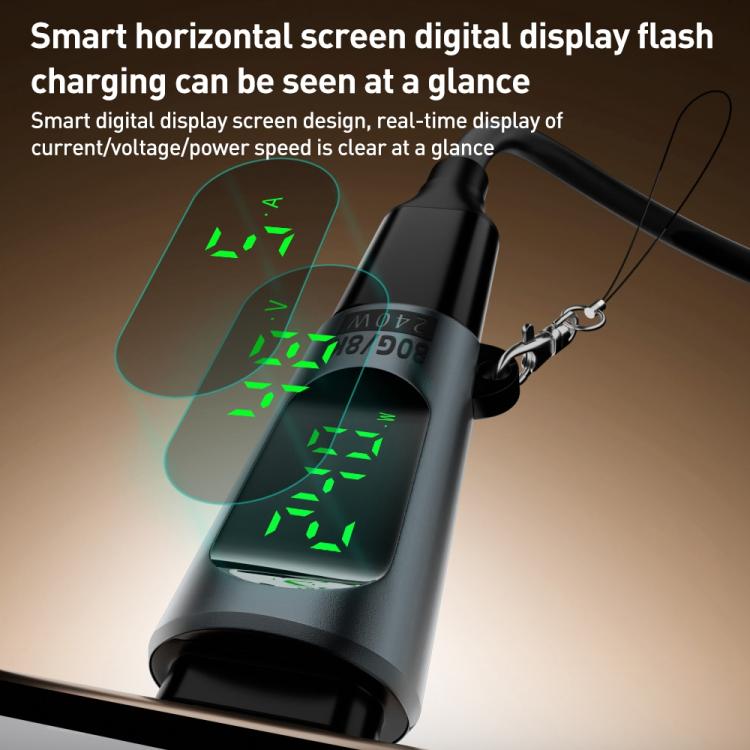 Type-C Male to Type-C Female 240W 80Gbps Adapter with Digital Display