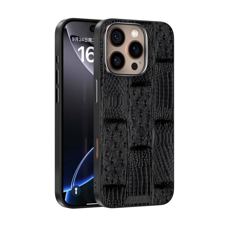 ABEEL Beast Pattern 6D Micro-Embossed MagSafe Genuine Leather Phone Case