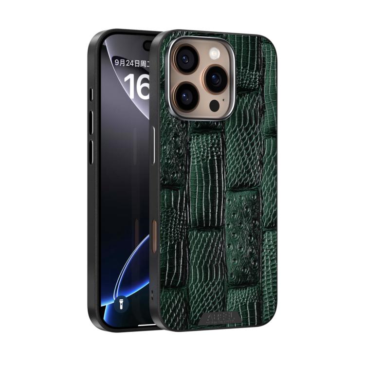 ABEEL Beast Pattern 6D Micro-Embossed MagSafe Genuine Leather Phone Case