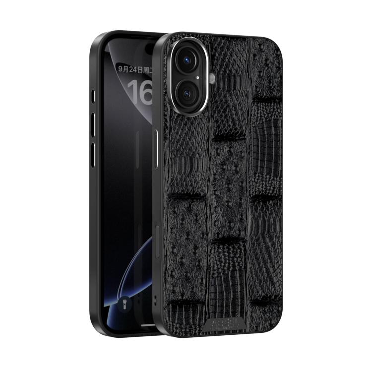 ABEEL Beast Pattern 6D Micro-Embossed MagSafe Genuine Leather Phone Case