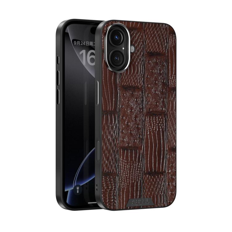 ABEEL Beast Pattern 6D Micro-Embossed MagSafe Genuine Leather Phone Case