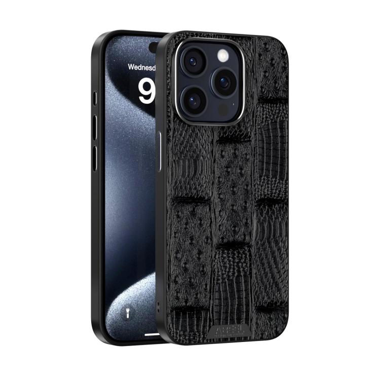 ABEEL Beast Pattern 6D Micro-Embossed MagSafe Genuine Leather Phone Case
