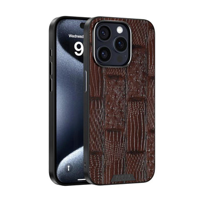 ABEEL Beast Pattern 6D Micro-Embossed MagSafe Genuine Leather Phone Case