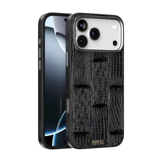 ABEEL Beast Pattern 6D Micro-Embossed MagSafe Genuine Leather Phone Case