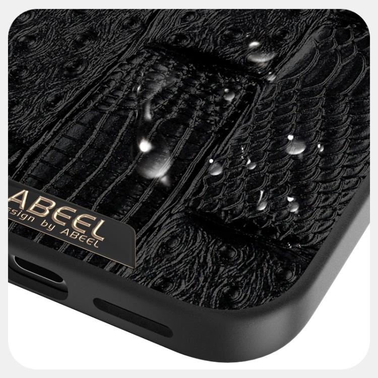 ABEEL Beast Pattern 6D Micro-Embossed MagSafe Genuine Leather Phone Case