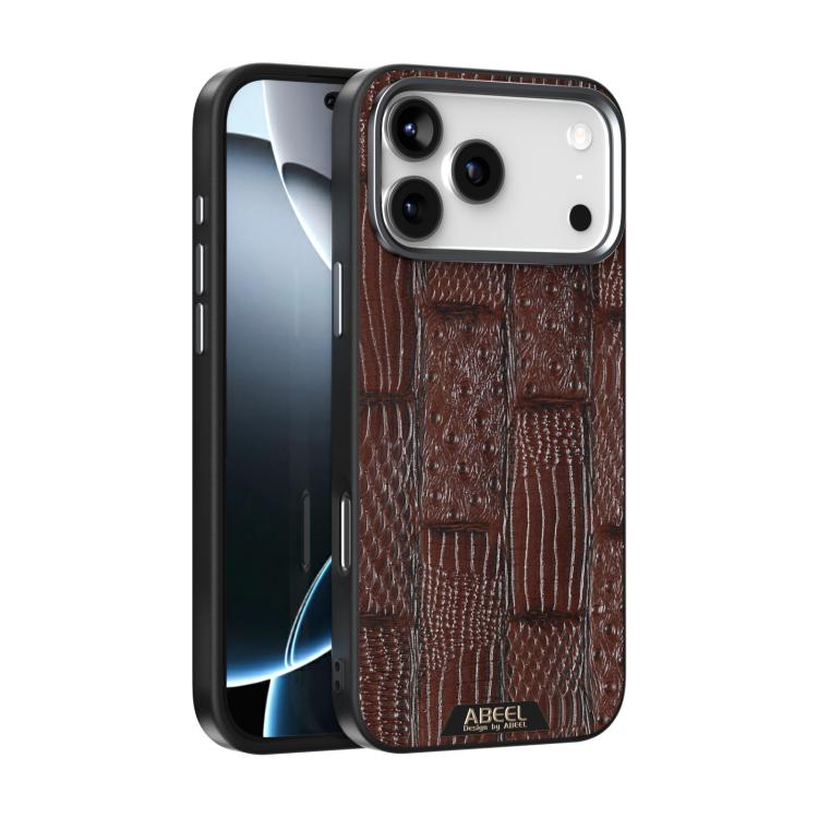 ABEEL Beast Pattern 6D Micro-Embossed MagSafe Genuine Leather Phone Case