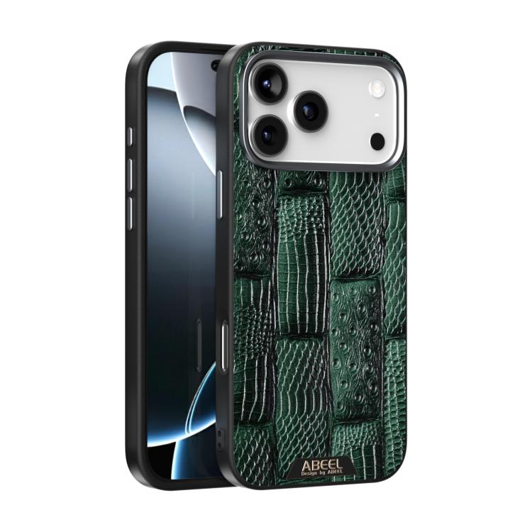 ABEEL Beast Pattern 6D Micro-Embossed MagSafe Genuine Leather Phone Case