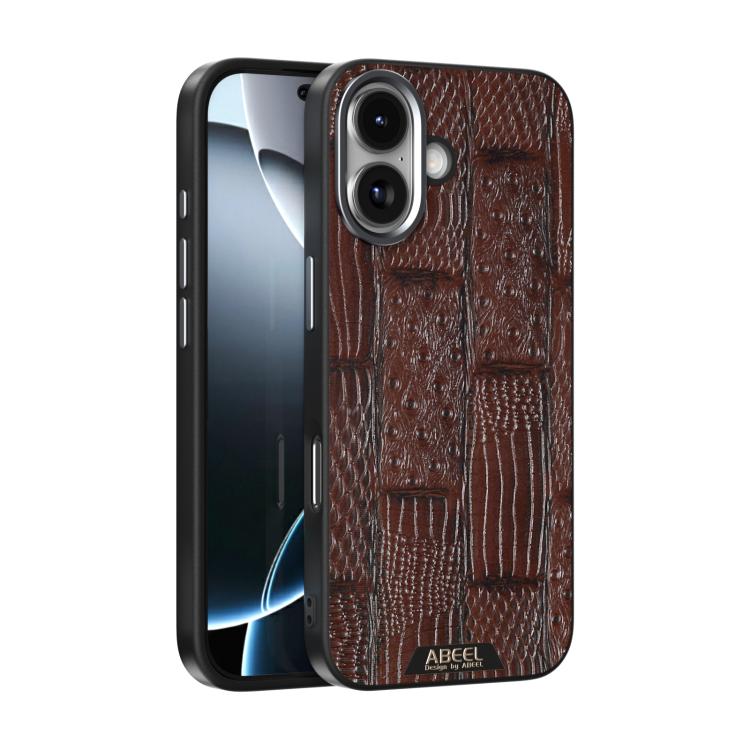 ABEEL Beast Pattern 6D Micro-Embossed MagSafe Genuine Leather Phone Case, For iPhone 17e / 16e, For iPhone 17 Pro Max, For iPhone 17 Pro, For iPhone 17, For iPhone Air, For iPhone 16 Pro Max, For iPhone 16 Pro, For iPhone 16 Plus, For iPhone 16        ...