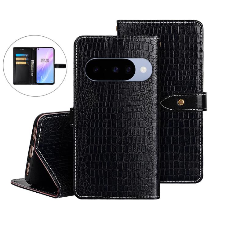 idewei Crocodile Texture Leather Phone Case, For Google Pixel 10 Pro XL, For Google Pixel 10 Pro, For Google Pixel 10, For Google Pixel 9a